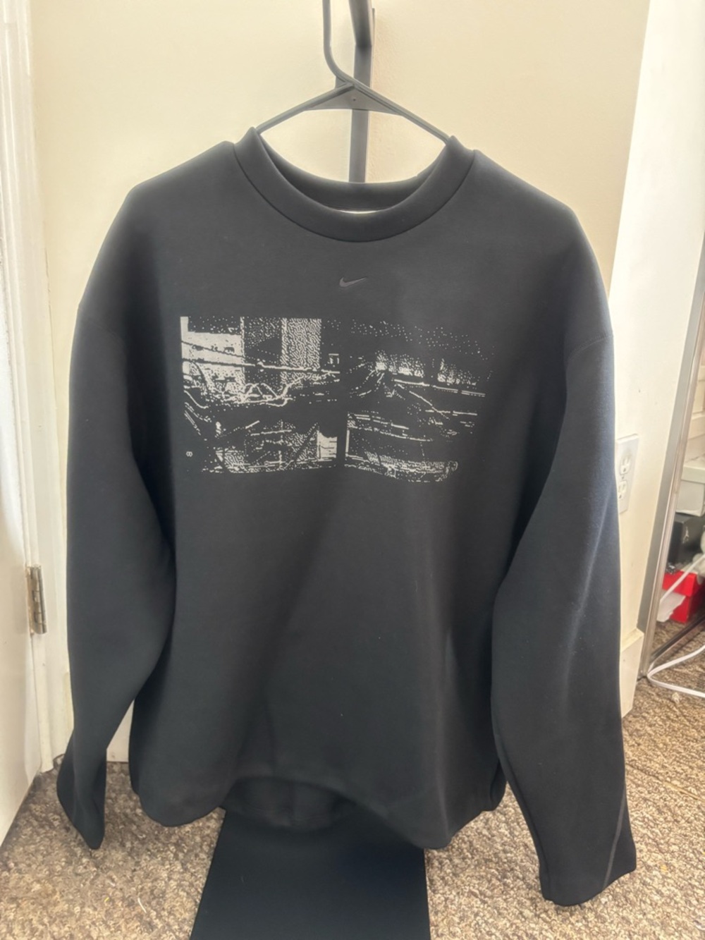 Nike Black Crewneck Sweatshirt with Monochrome Photo Graphic